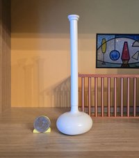 1:12 Dollhouse miniature hanging modern fireplace MCM style suspended fireplace with battery operated flickering insert REF White