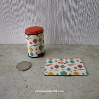 1:12 Dollhouse MCM-themed kitchen mats Price is for EACH Garbage bin sold separately