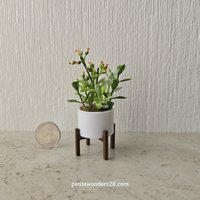 1:12 Dollhouse MCM style planter on stand Miniature modern planter REF 5