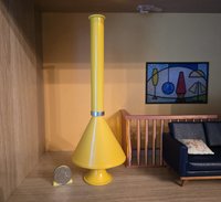 1:12 Dollhouse miniature Mid century modern free standing fireplace MCM yellow fireplace inspired by Malm fireplace Retro fireplace REF Yellow