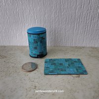 1:12 Dollhouse MCM-themed kitchen mats Price is for EACH Garbage bin sold separately