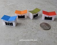 1:12 Dollhouse MCM themed mailbox with iconic butterfly roofline Personalized house number optional REF Blue roof