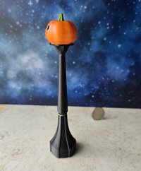 1:12 scale dollhouse battery lighted street lamp with removable pumpkin shade No external wires REF Pumpkin