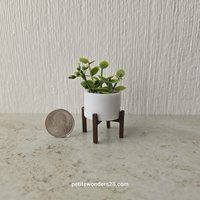 1:12 Dollhouse MCM style planter on stand Miniature modern planter REF 6