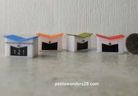 1:12 Dollhouse MCM themed mailbox with iconic butterfly roofline Personalized house number optional REF Blue roof