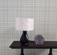 1:12 Dollhouse classic table lamp with a swirly textured vase Battery operated dollhouse lamp on external wires