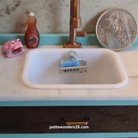 1:12 Dollhouse kitchen sink sponge holder with faux suction cup comes with one sponge PRICE is for each set