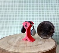 1:12 scale dollhouse headphone STAND Color: red