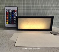 Dollhouse miniature light box or store sign with color changing back lit LEDs Battery operated with 2 AAA batteries or USB power