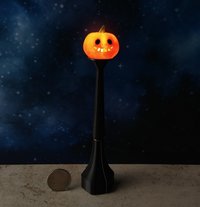 1:12 scale dollhouse battery lighted street lamp with removable pumpkin shade No external wires REF Pumpkin