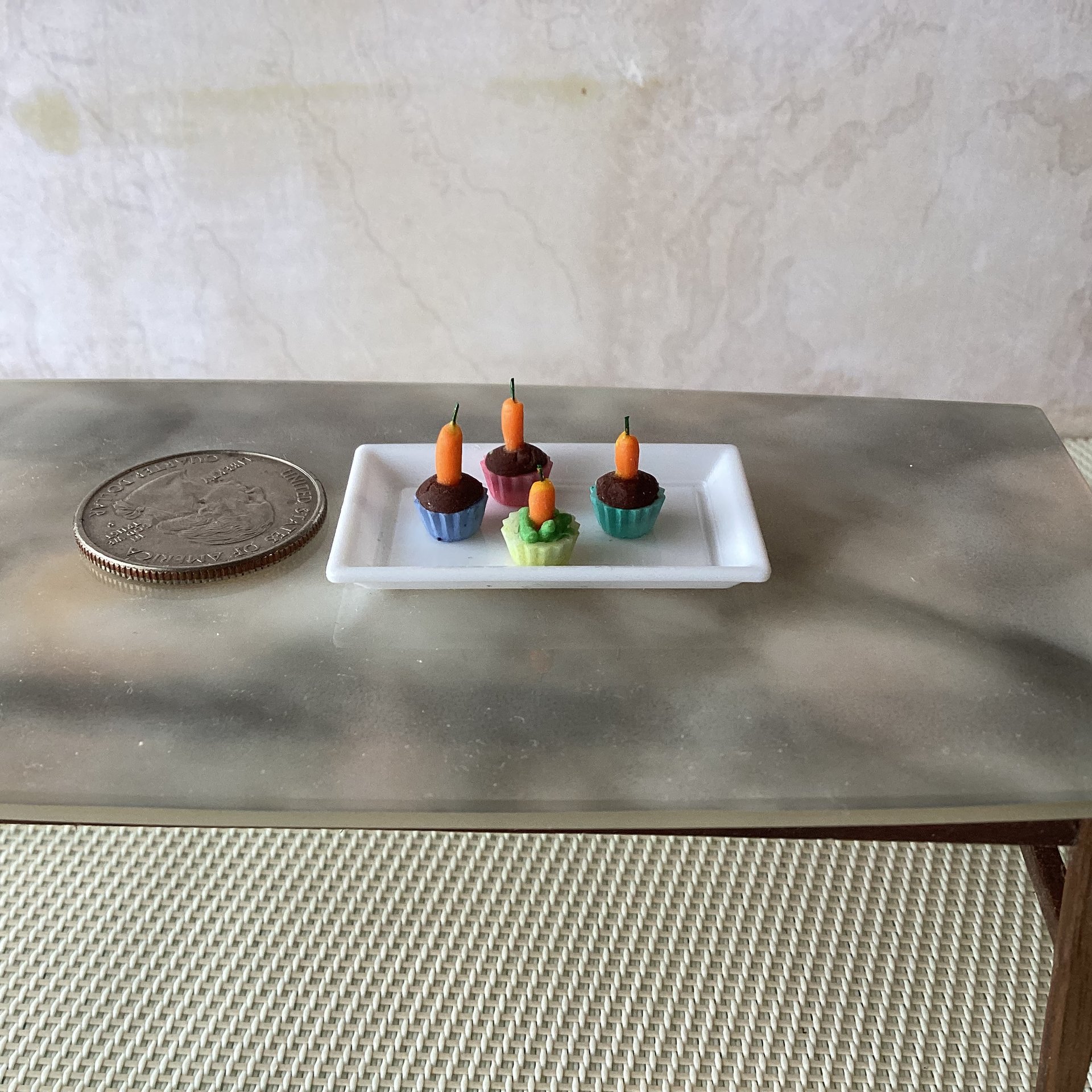 1:12 Dollhouse miniature cupcake with carrot topper Price is for EACH