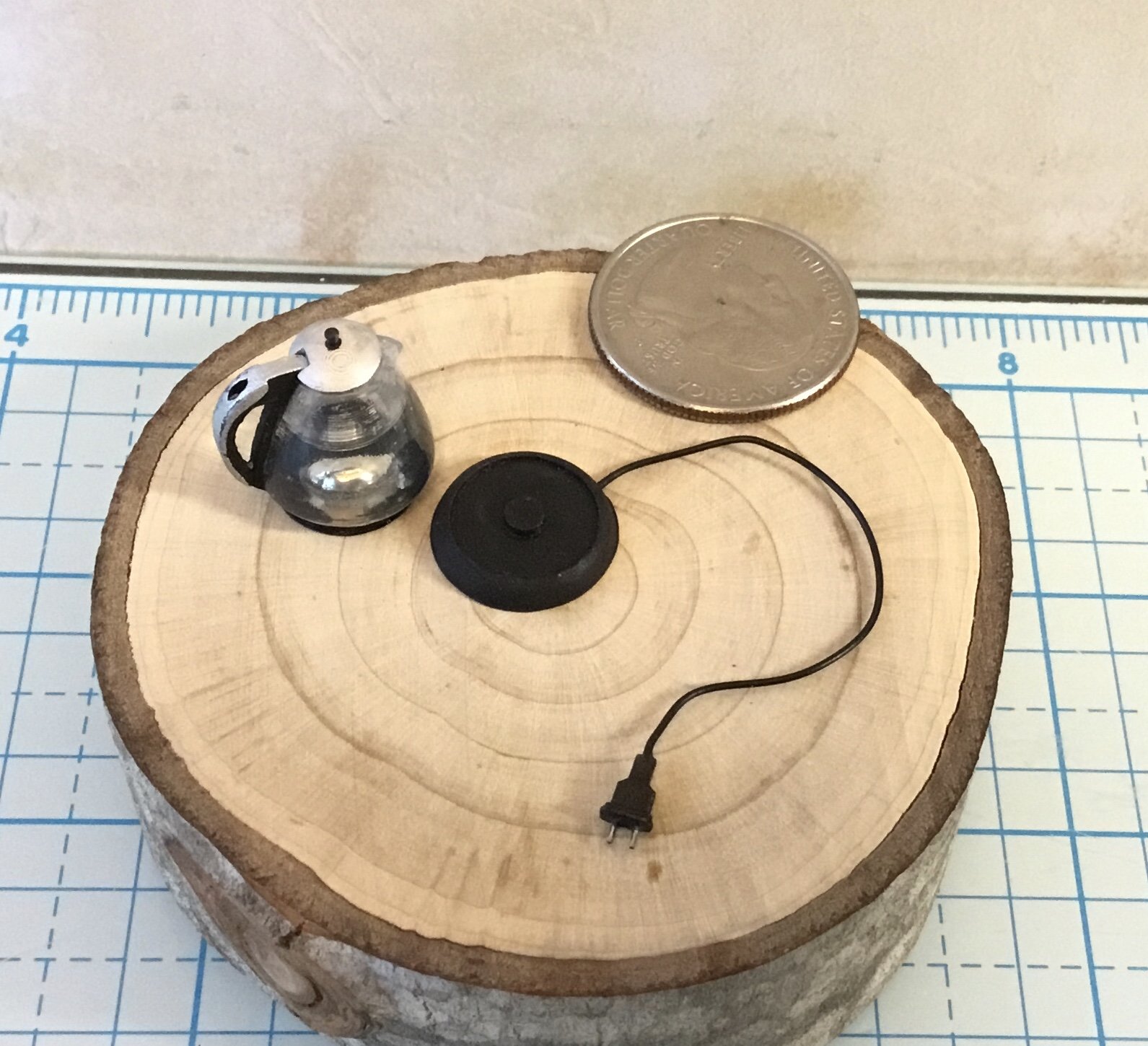 1:12 Dollhouse miniature electric kettle See-thru/ faux glass kettle Electric tea kettle with cord attached to base - NON-working  Price is EACH