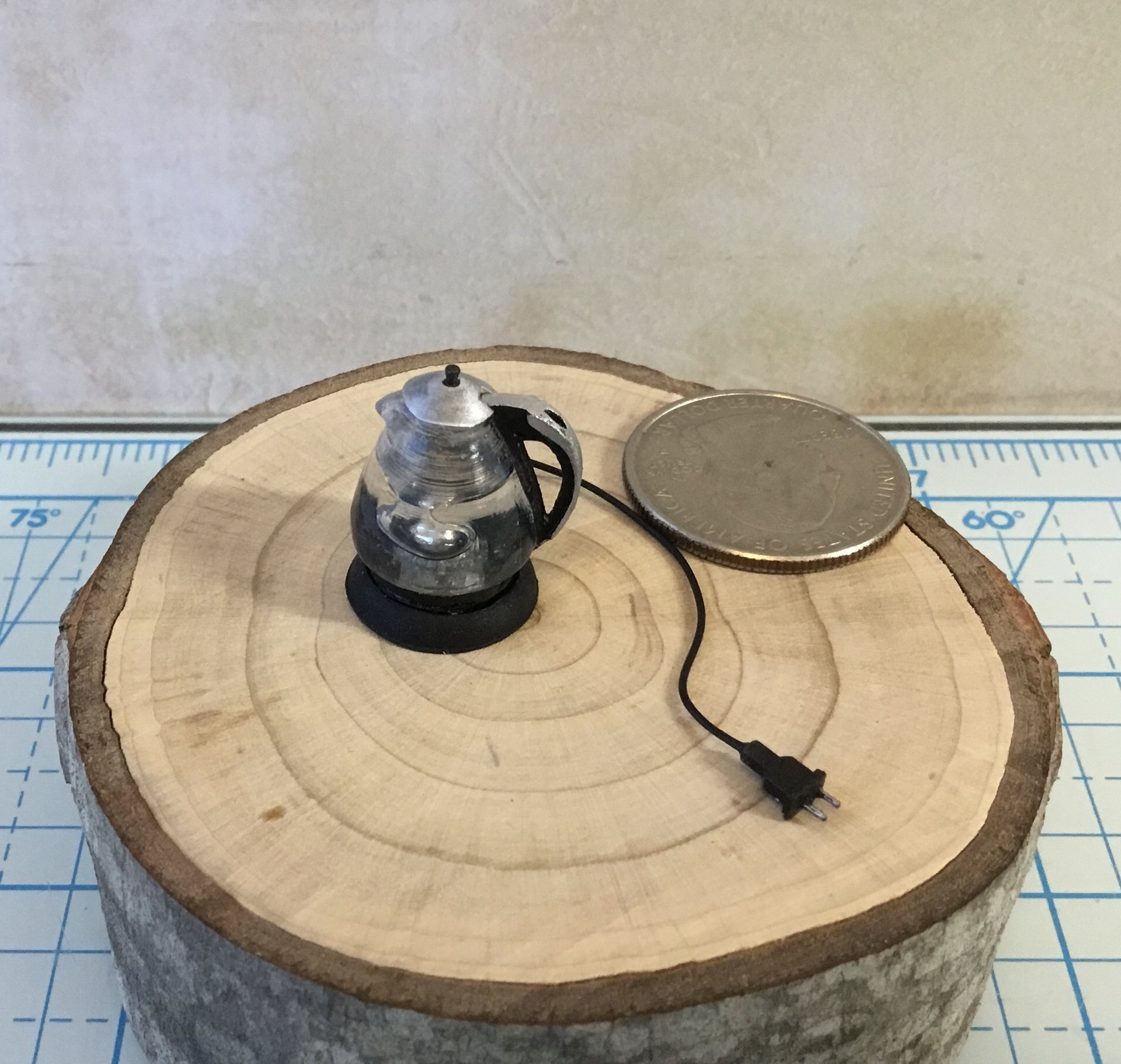 1:12 Dollhouse miniature electric kettle See-thru/ faux glass kettle Electric tea kettle with cord attached to base - NON-working  Price is EACH