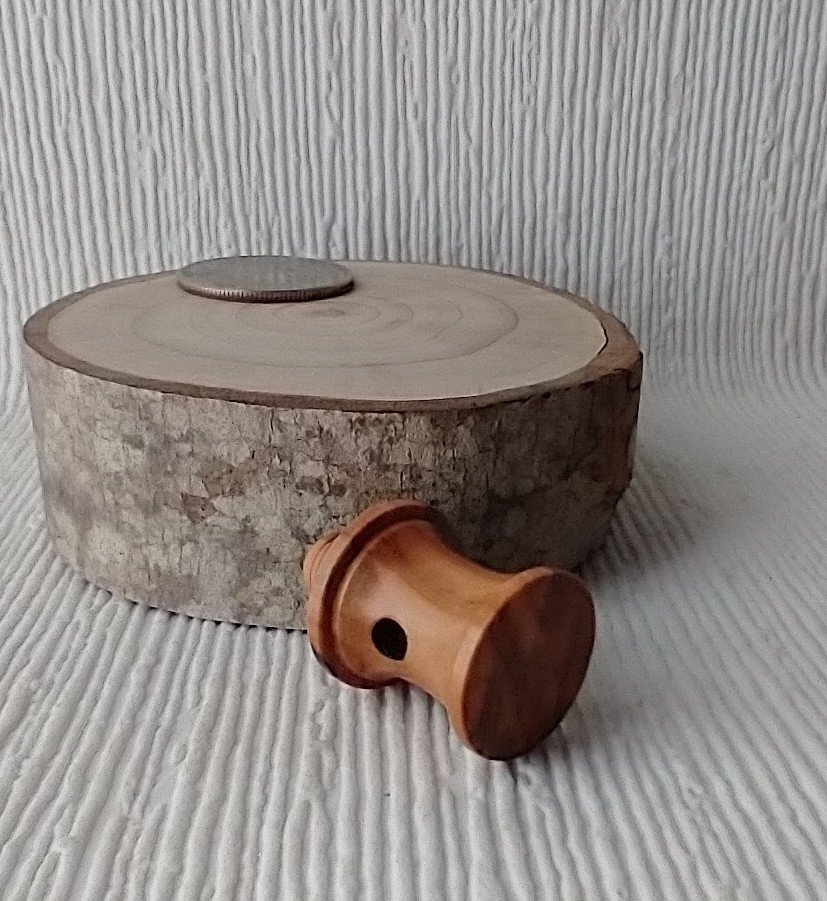 Lathe turned bird house made from olivewood with hanging loop for dollhosue decor or fairy garden