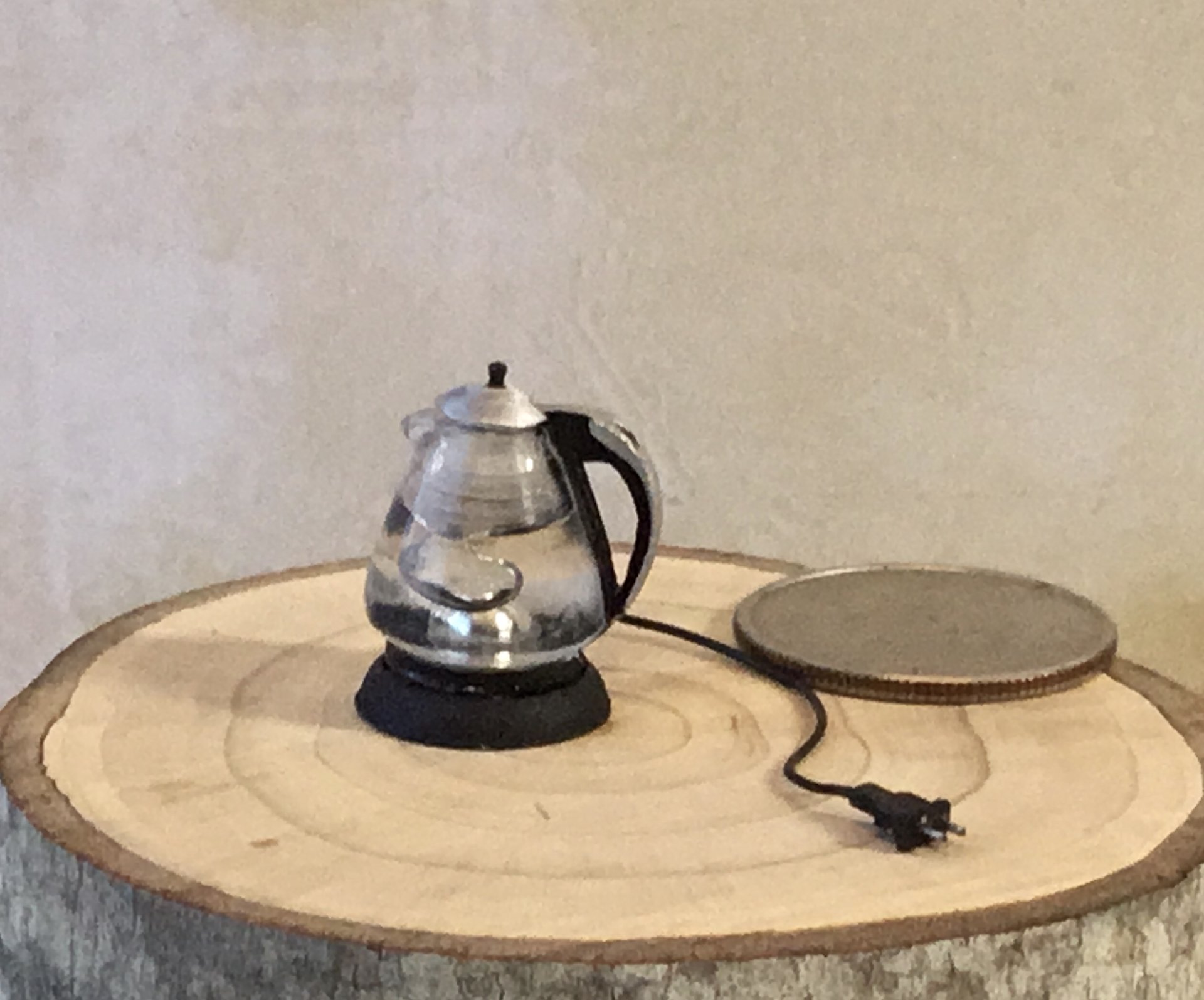 1:12 Dollhouse miniature electric kettle See-thru/ faux glass kettle Electric tea kettle with cord attached to base - NON-working  Price is EACH