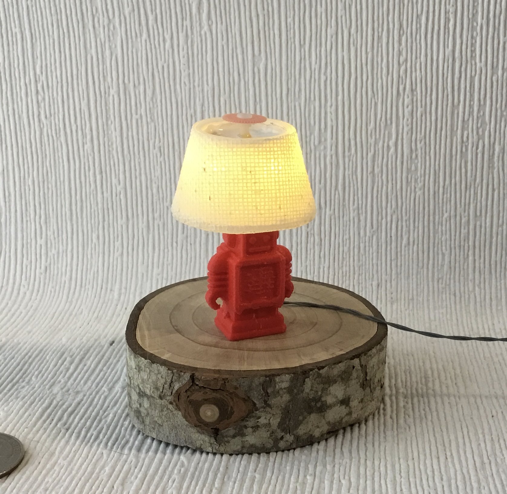Charity sale item 1:12 Dollhouse battery operated robot lamp Kids lamp Novelty lamp