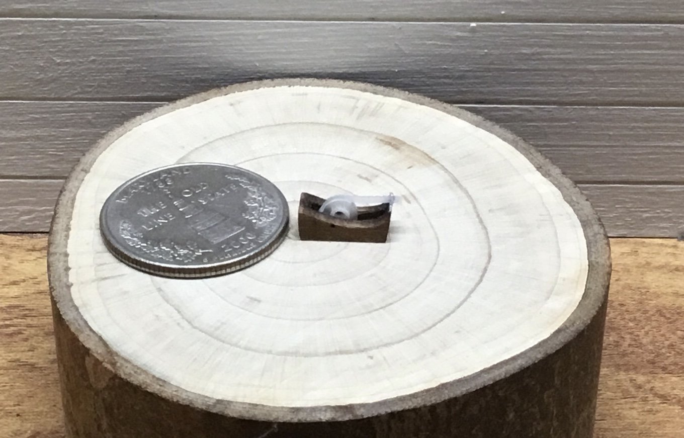 1:12 scale miniature walnut tape dispenser Desktop accessory Stationery item