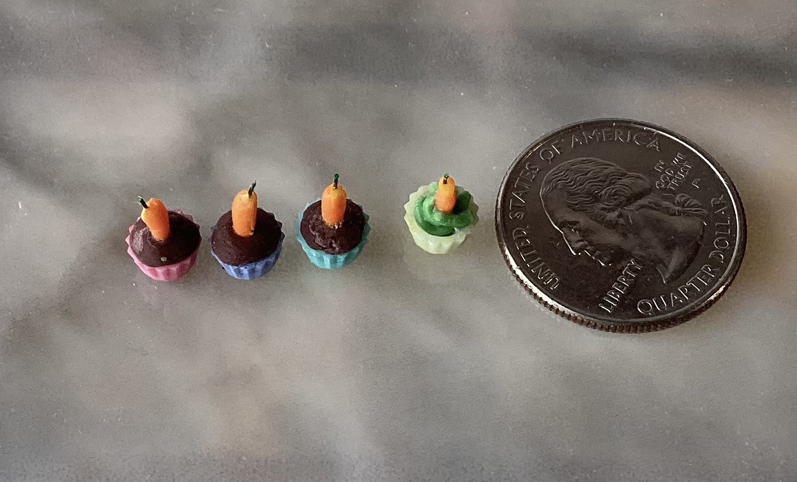 1:12 Dollhouse miniature cupcake with carrot topper Price is for EACH