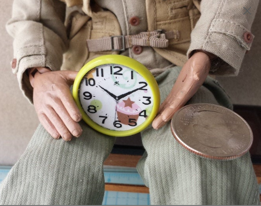 1:12 dollhouse miniature wall clock cupcake wall clock Apple green kitchen wall clock with green rim NON-working