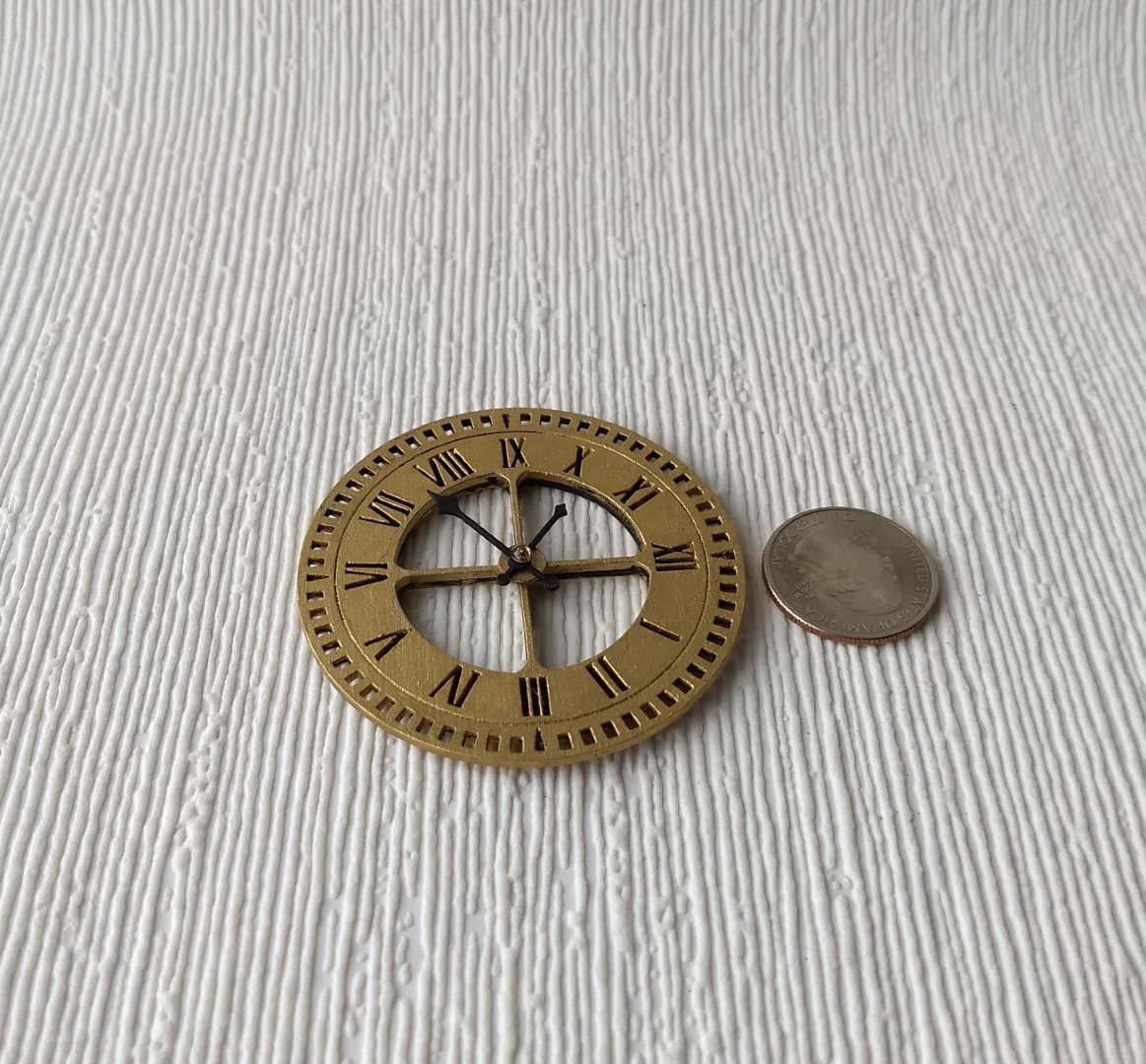 1:12 Dollhouse miniature Large wall clock industrial rustic style