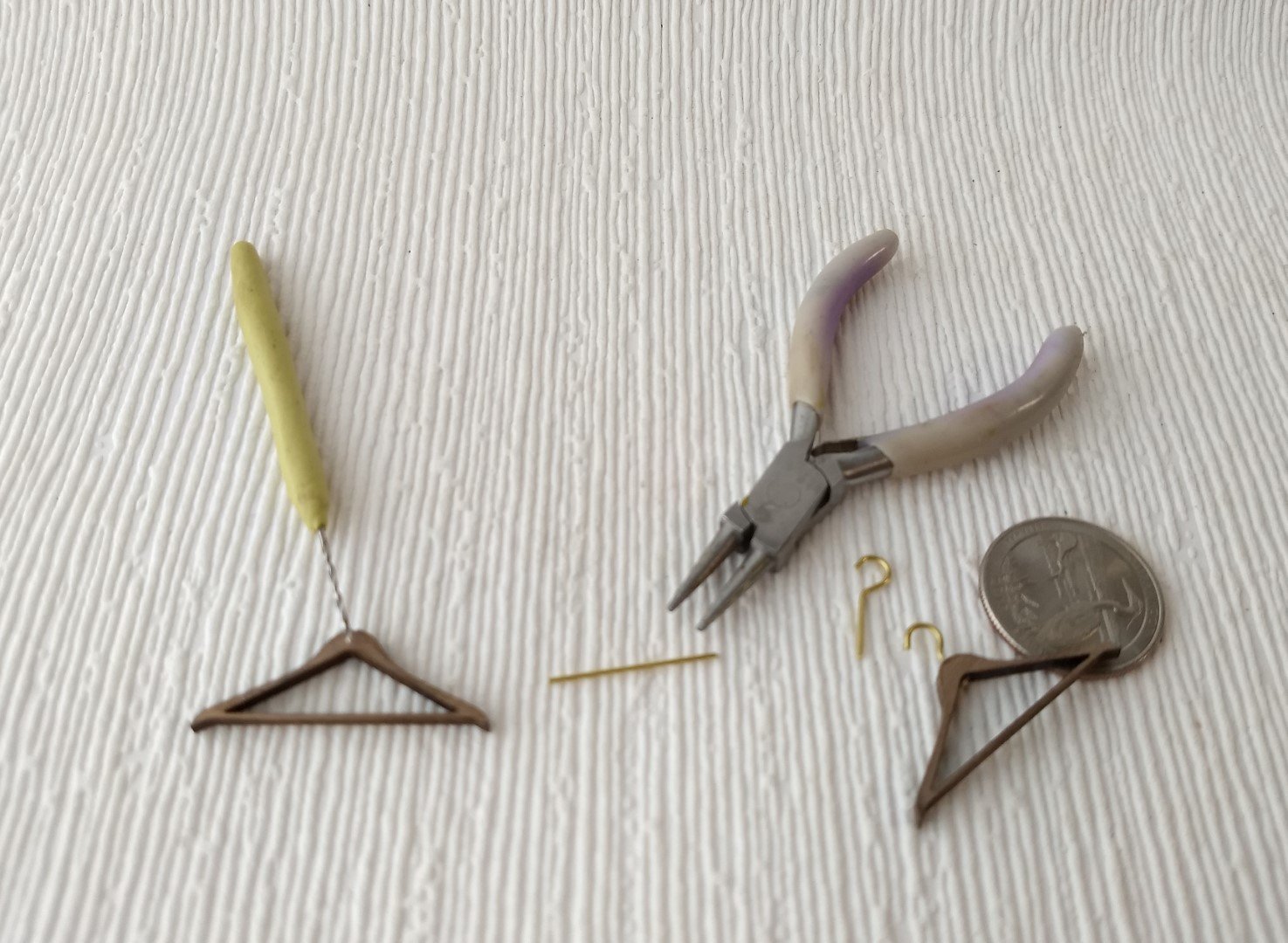 1:12 Dollhouse miniature wood hangers Walnut clothes hangers Price varies depending on quantity