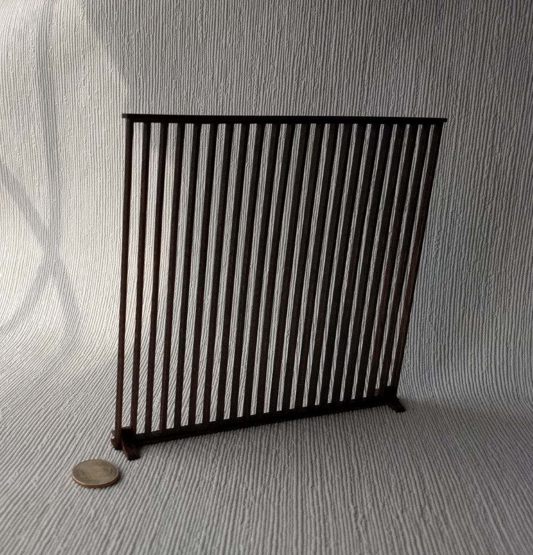 1:12 Dollhouse walnut room divider in beautifully simplistic style