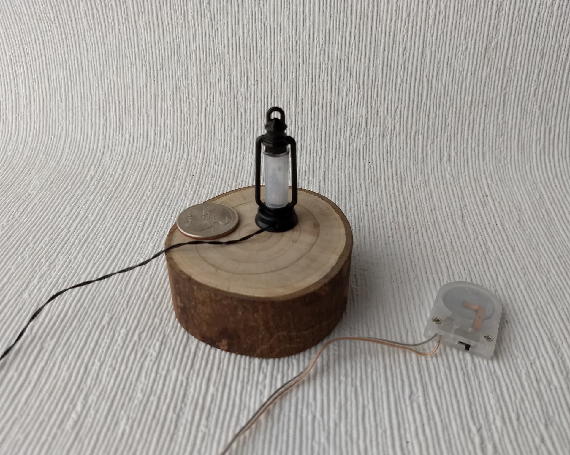 1:12 Dollhouse miniature Halloween themed lantern Battery operated metal lantern with external wires (Ref Skeleton)