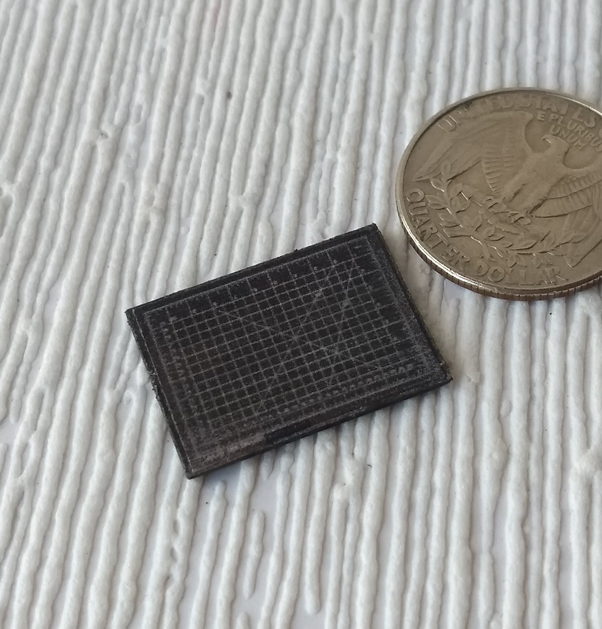 1:12 dollhouse miniature black cutting mat