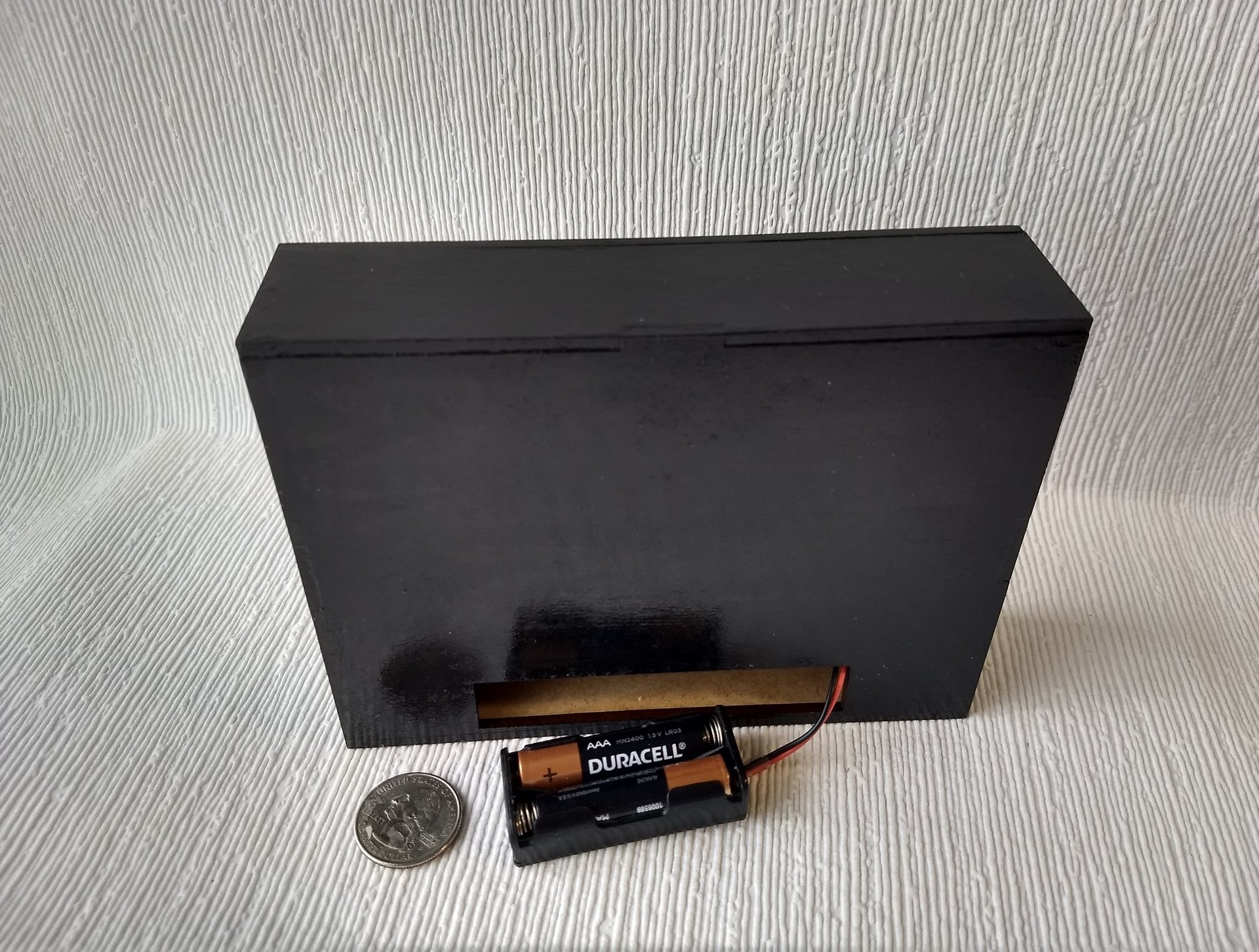 RESERVED 1:12 Dollhouse modern fireplace Free standing black fireplace battery operated with flickering insert that is removable comes with two AAA batteries