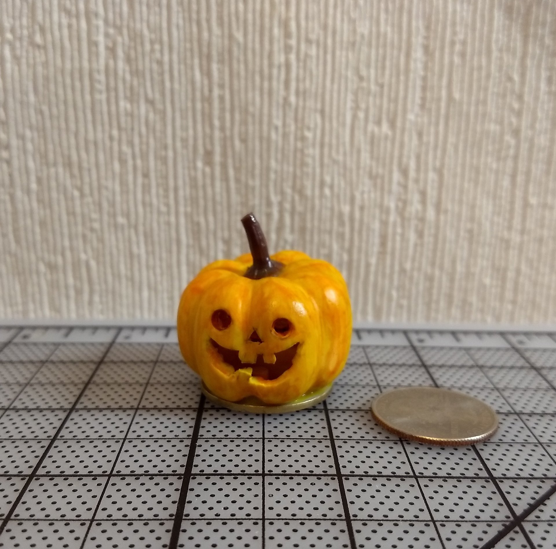 RESERVED Battery operated miniature light up Jack-O-Lantern Pumpkin LED light for Halloween No external wires