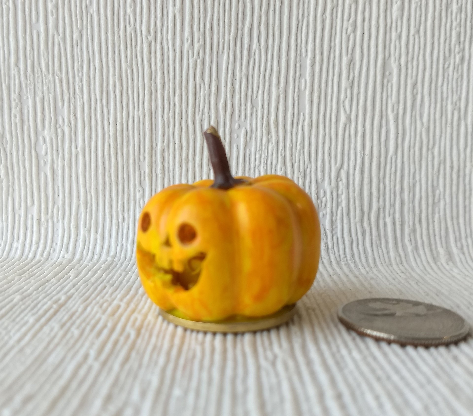 RESERVED Battery operated miniature light up Jack-O-Lantern Pumpkin LED light for Halloween No external wires