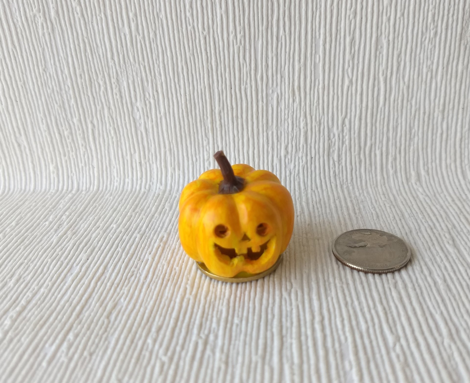 RESERVED Battery operated miniature light up Jack-O-Lantern Pumpkin LED light for Halloween No external wires