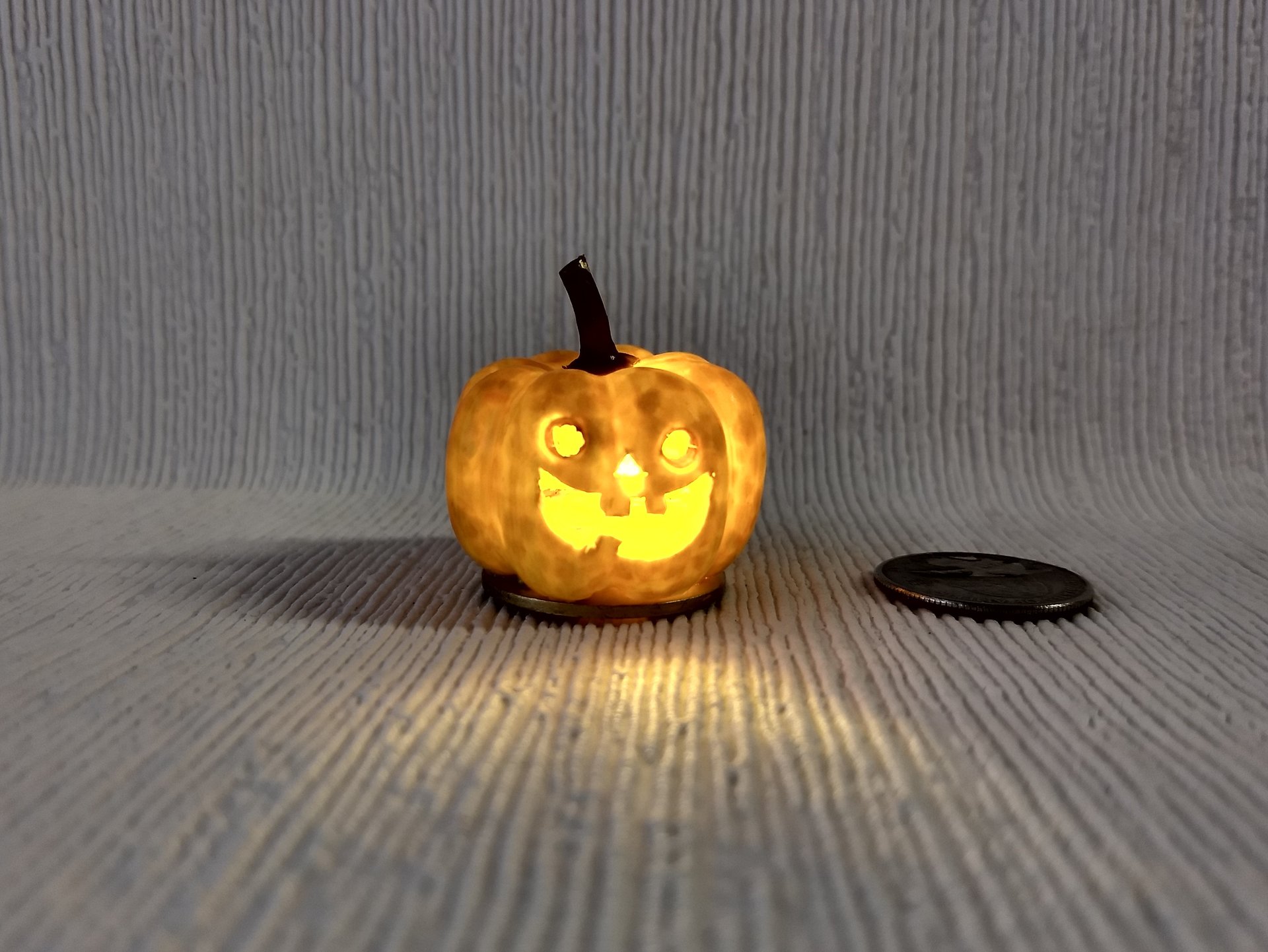 RESERVED Battery operated miniature light up Jack-O-Lantern Pumpkin LED light for Halloween No external wires