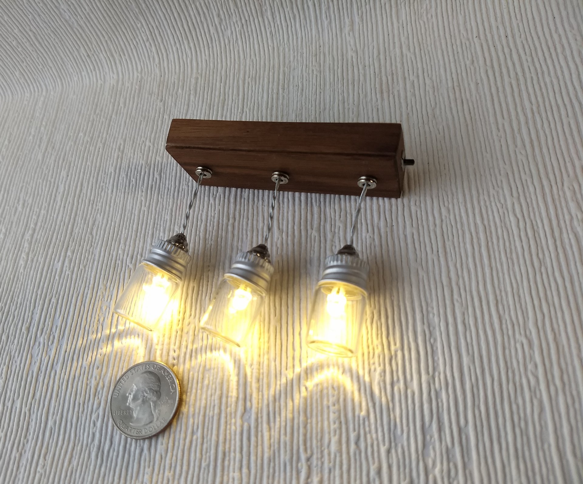 Dollhouse ktichen light Glass jar light fixture battery operated