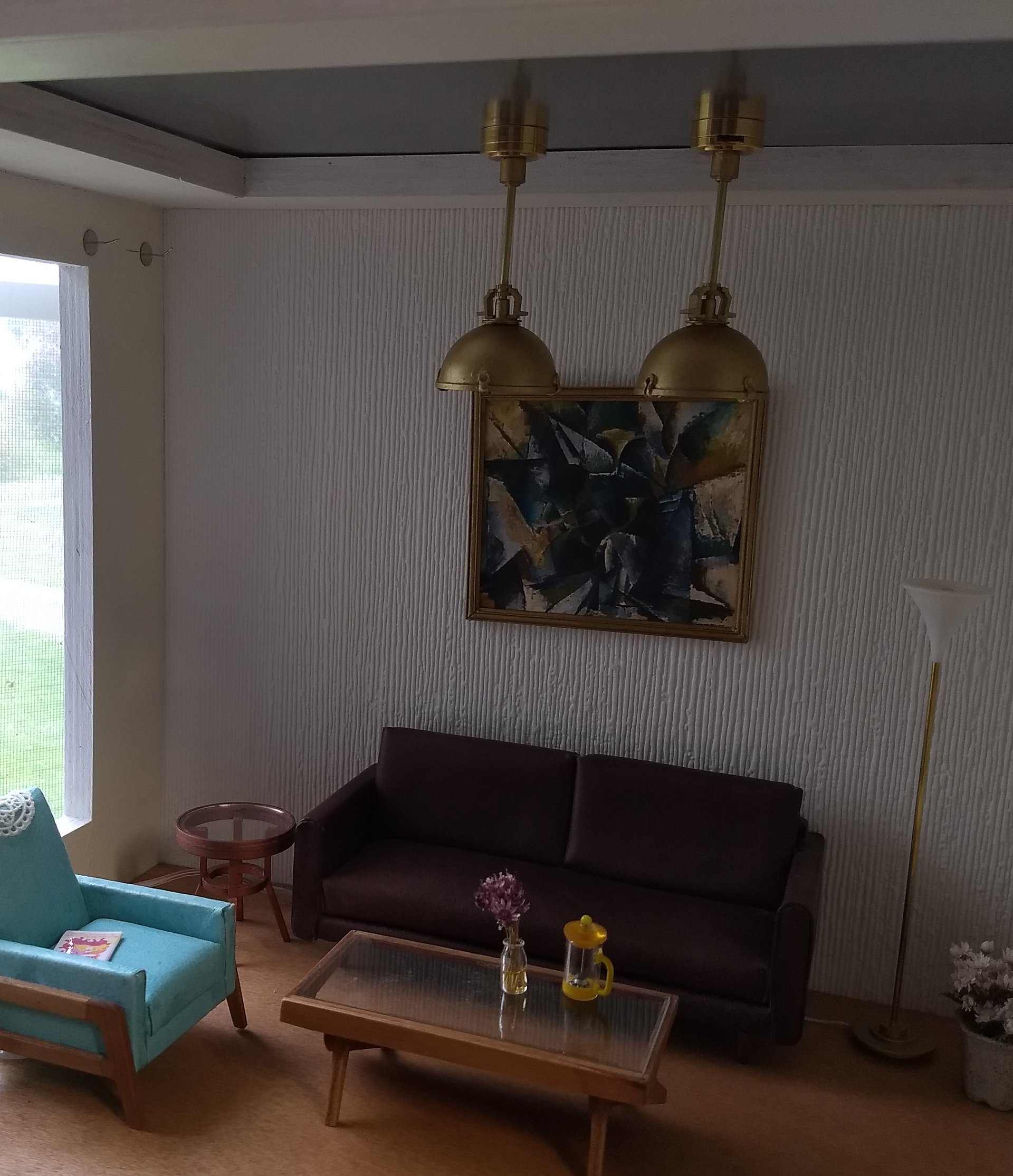 1:12 Dollhouse industrial pendant light Battery operated kitchen ceiling light with no external wires Price is per unit