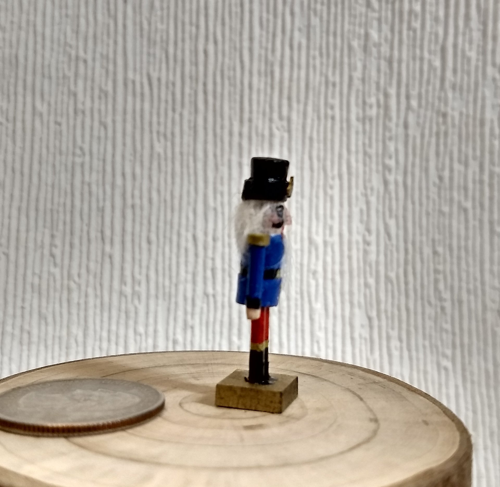 1:12 dollhouse miniature nutcracker doll Handcrafted Christmas nutcracker Holiday decor Christmas accessory REF blue