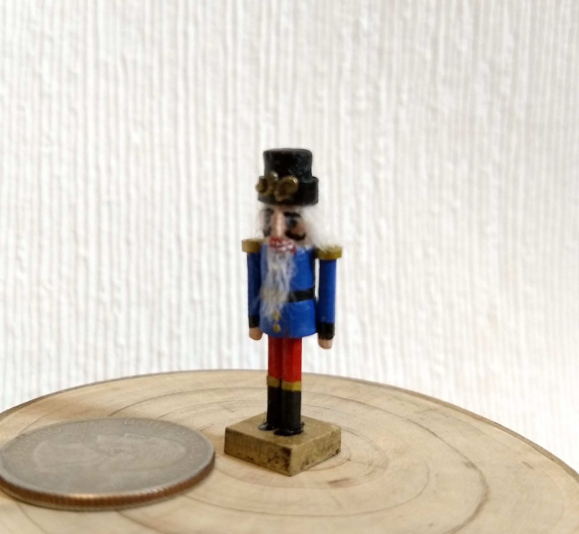 1:12 dollhouse miniature nutcracker doll Handcrafted Christmas nutcracker Holiday decor Christmas accessory REF blue