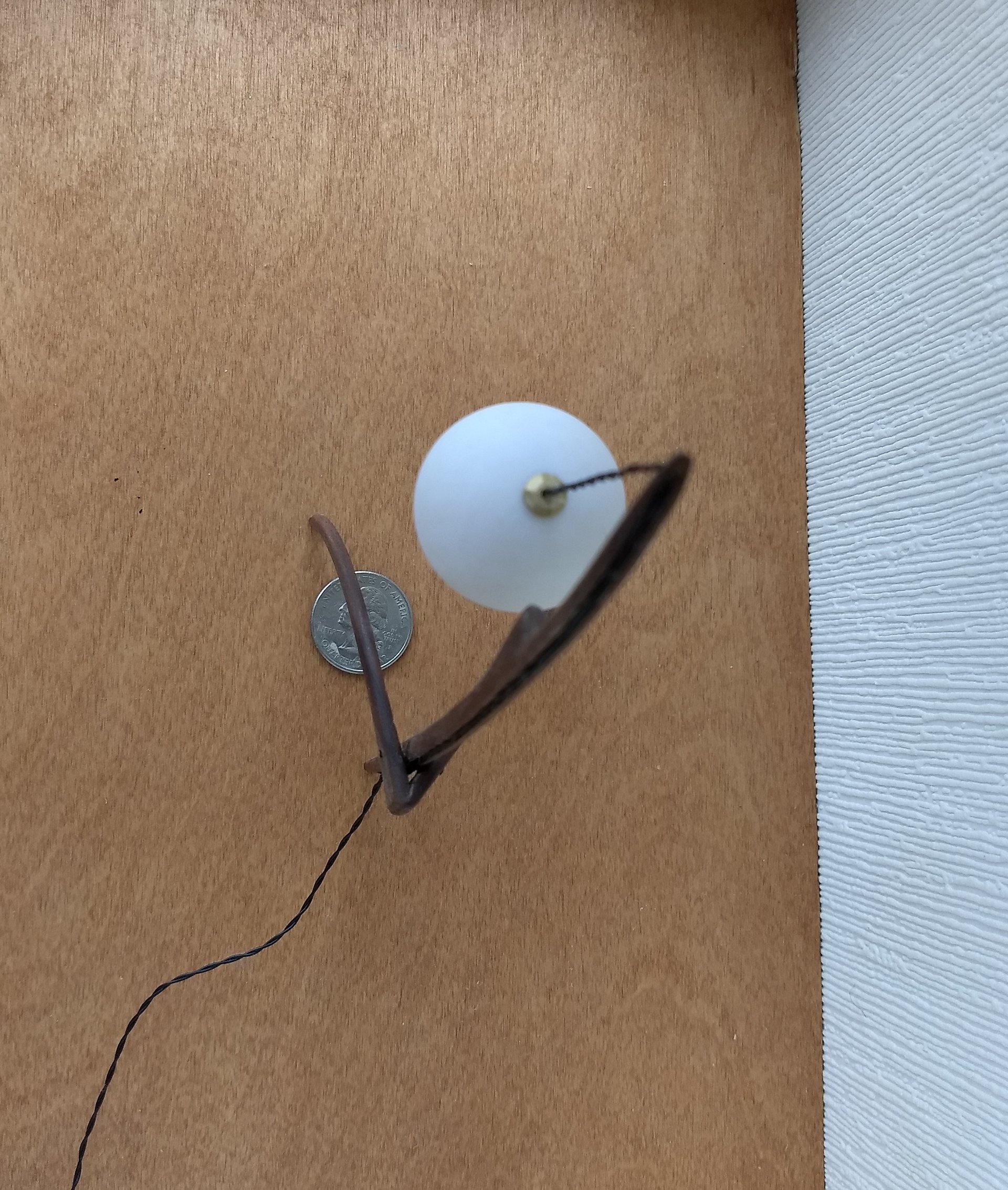 RESERVED 1:12 dollhouse miniature mid-century style floor lamp with sculptural tripod legs in solid walnut Battery operated miniature LED lamp