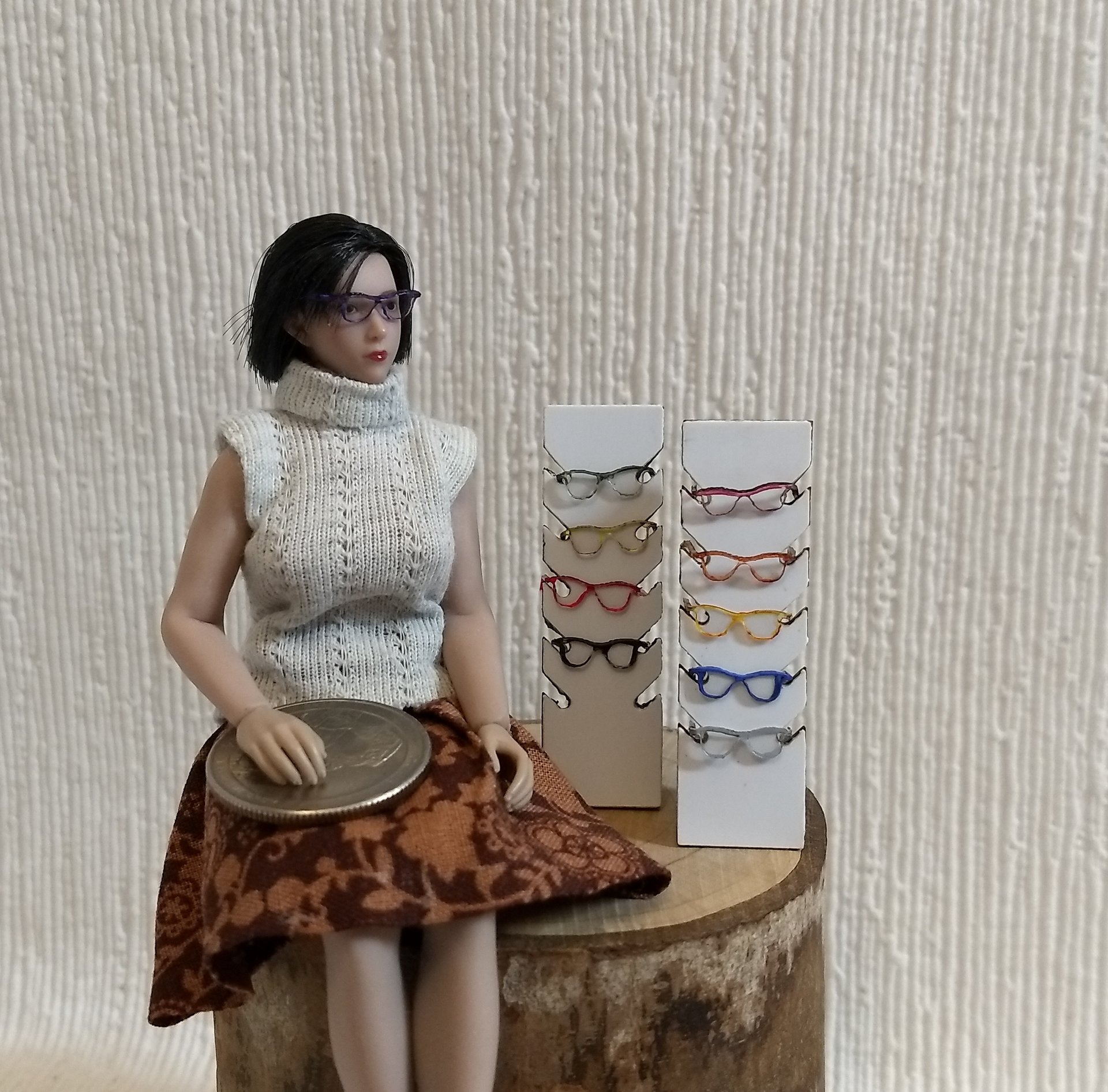 1:12 dollhouse miniature eyeglasses Regular eyeglasses Reading glasses in 12th scale REF #10