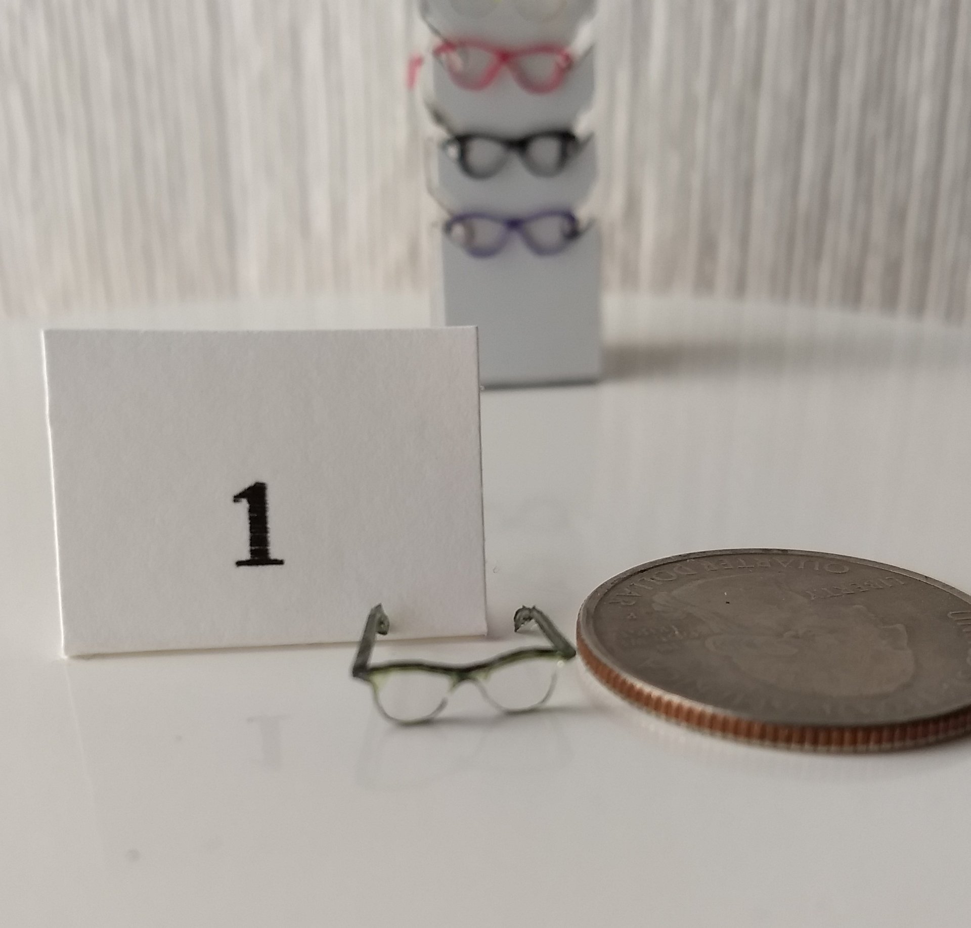 1:12 dollhouse miniature eyeglasses Regular eyeglasses Reading glasses in 12th scale REF #1