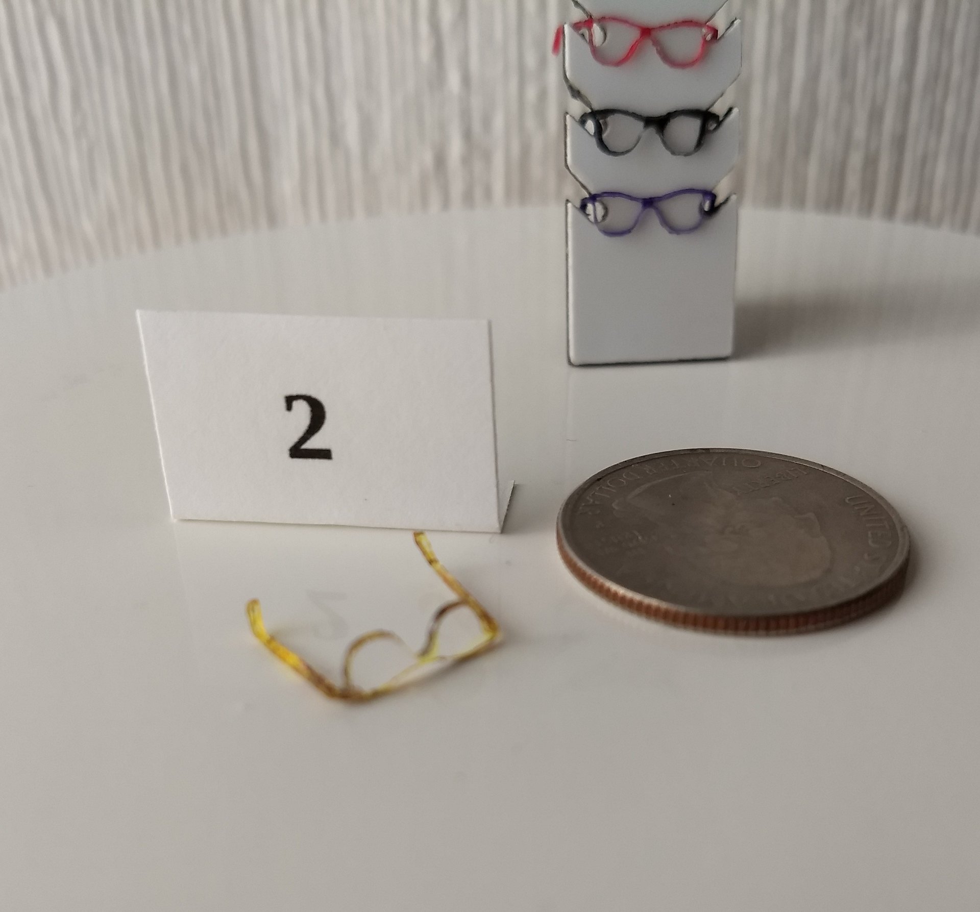 1:12 dollhouse miniature eyeglasses Regular eyeglasses Reading glasses in 12th scale REF #2