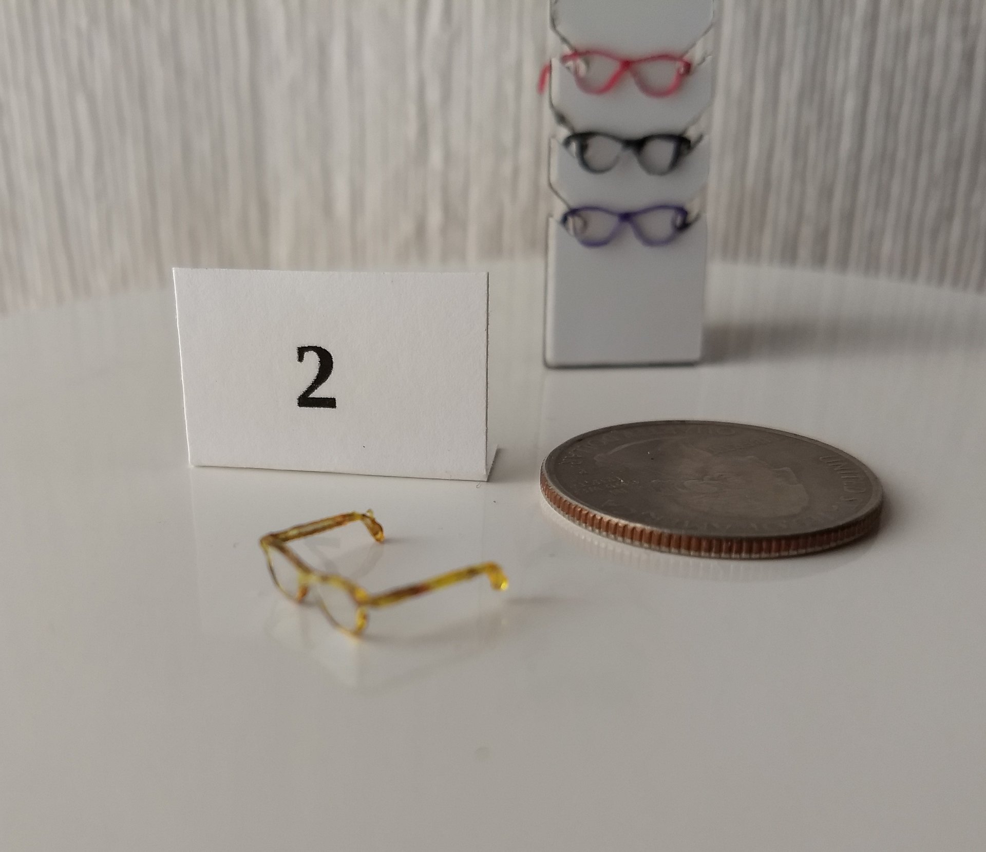 1:12 dollhouse miniature eyeglasses Regular eyeglasses Reading glasses in 12th scale REF #2