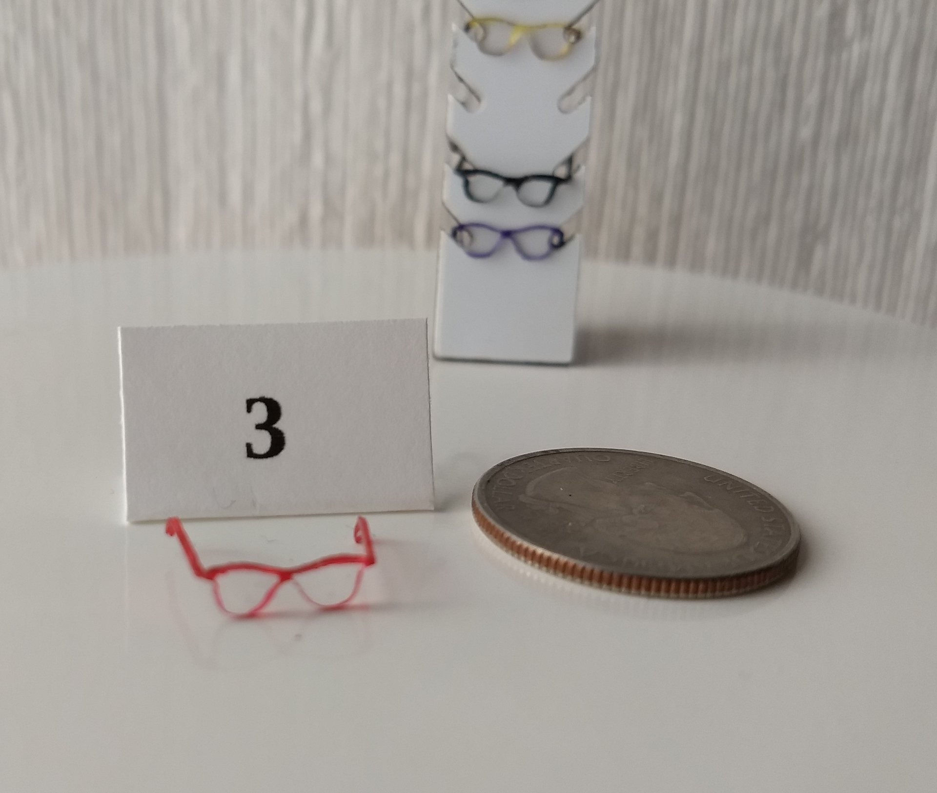 1:12 dollhouse miniature eyeglasses Regular eyeglasses Reading glasses in 12th scale REF #3