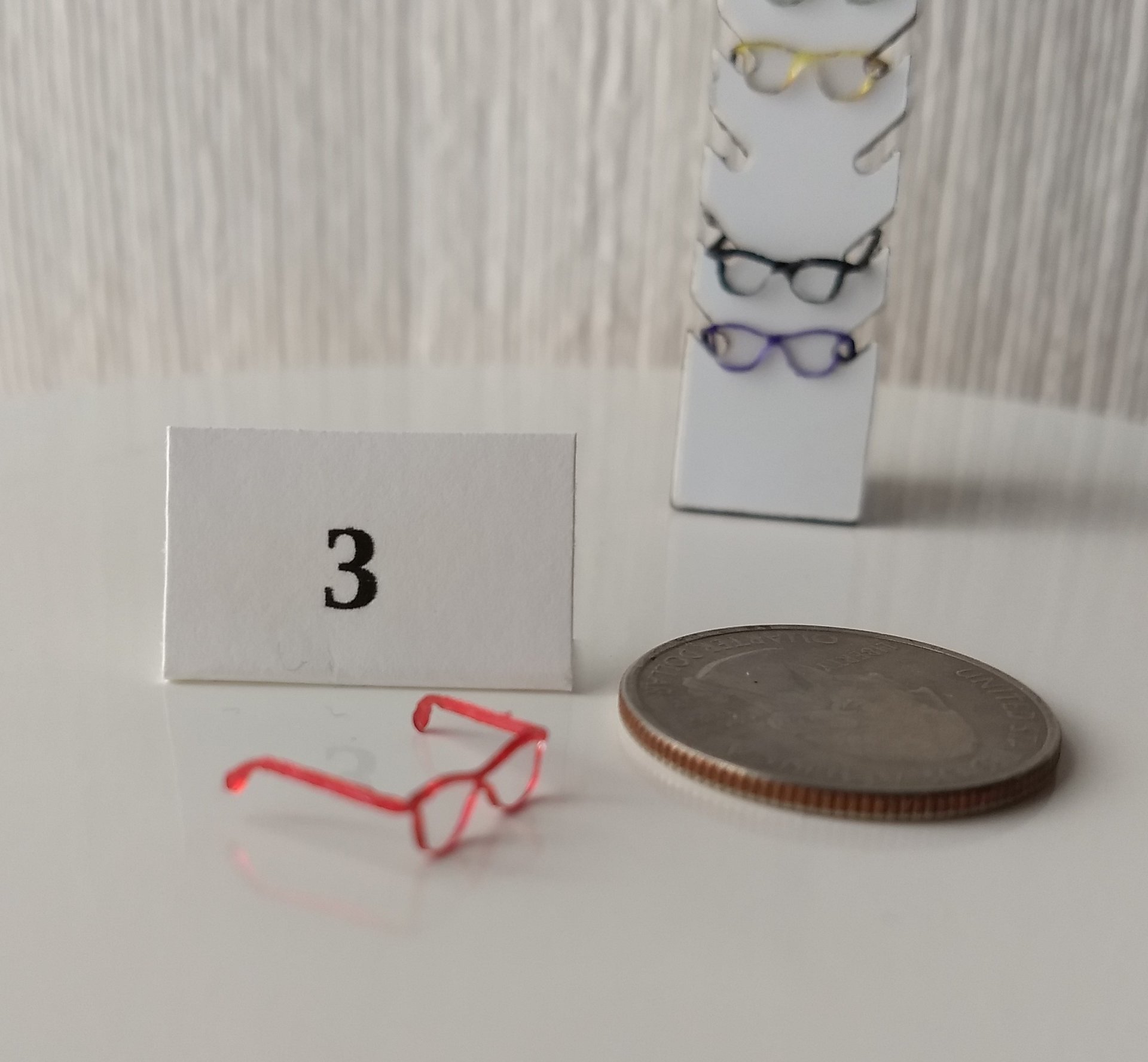 1:12 dollhouse miniature eyeglasses Regular eyeglasses Reading glasses in 12th scale REF #3