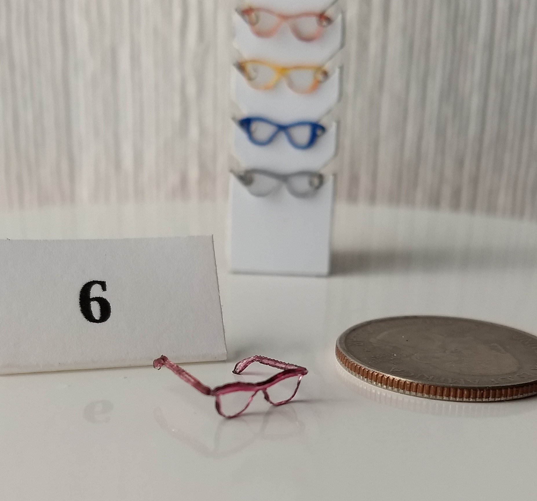 1:12 dollhouse miniature eyeglasses Regular eyeglasses Reading glasses in 12th scale REF #6