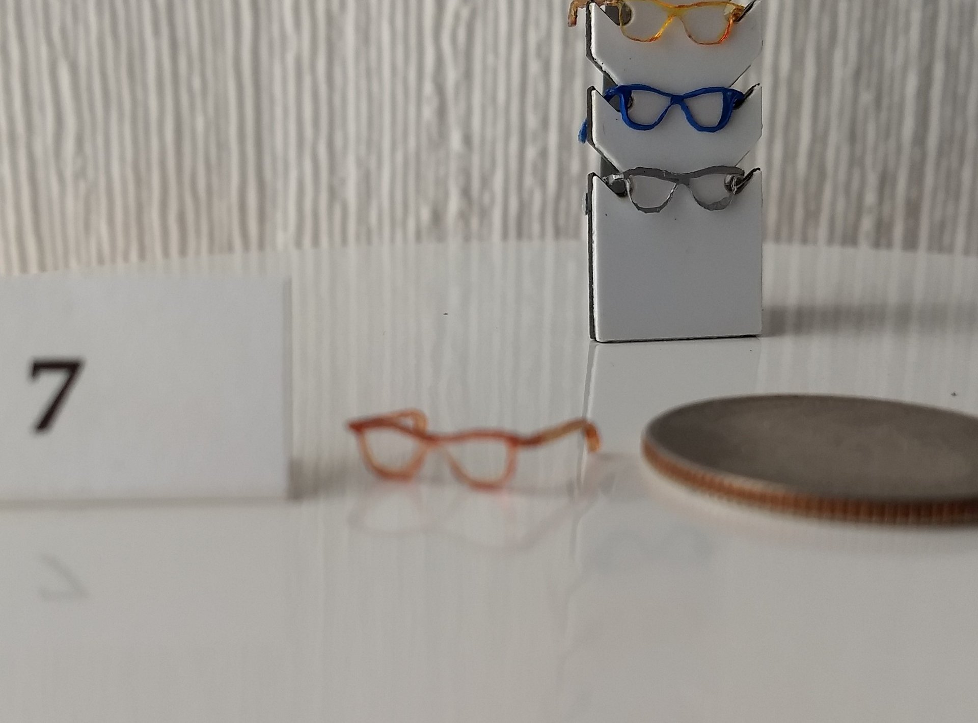 1:12 dollhouse miniature eyeglasses Regular eyeglasses Reading glasses in 12th scale REF #7