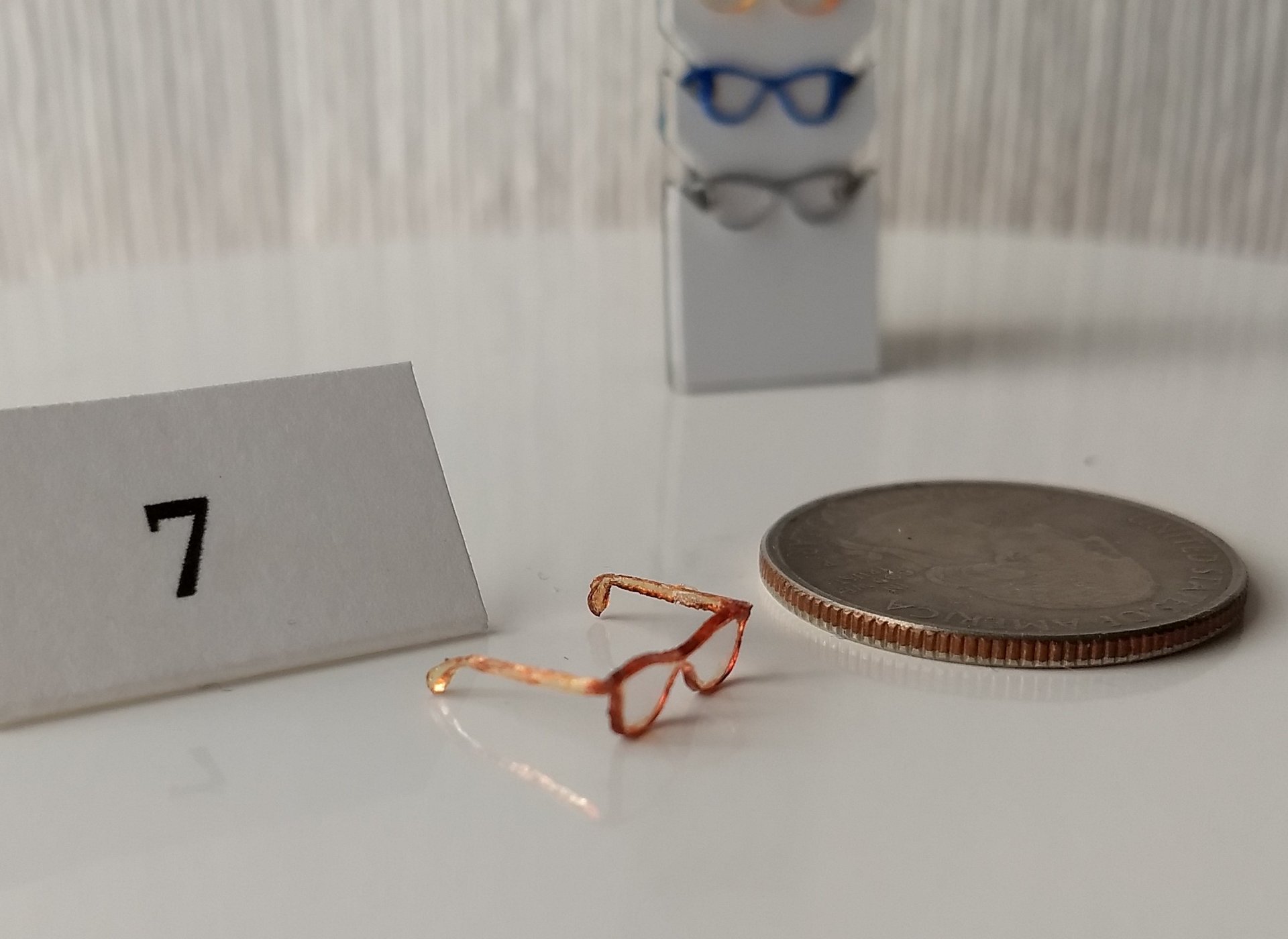 1:12 dollhouse miniature eyeglasses Regular eyeglasses Reading glasses in 12th scale REF #7