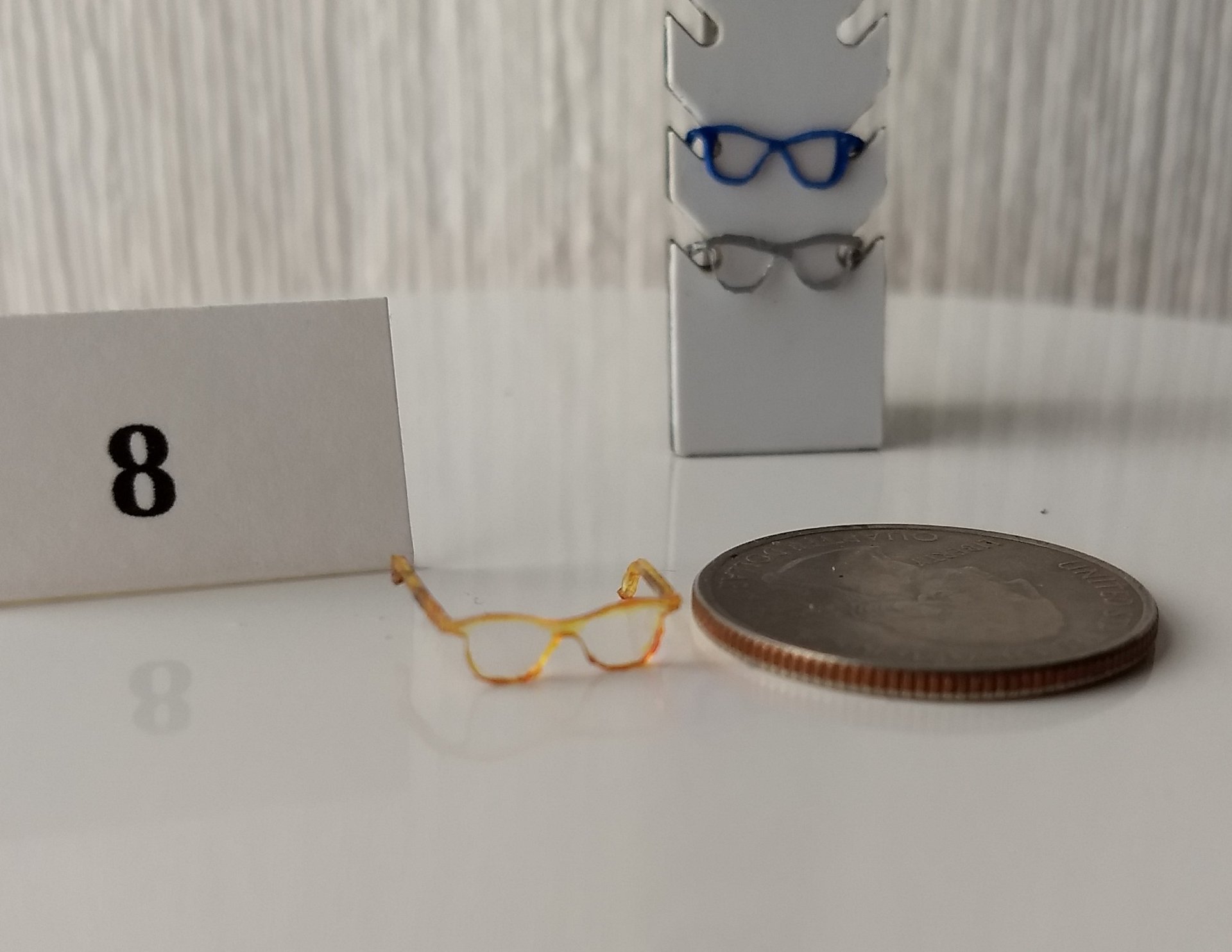 1:12 dollhouse miniature eyeglasses Regular eyeglasses Reading glasses in 12th scale REF #8