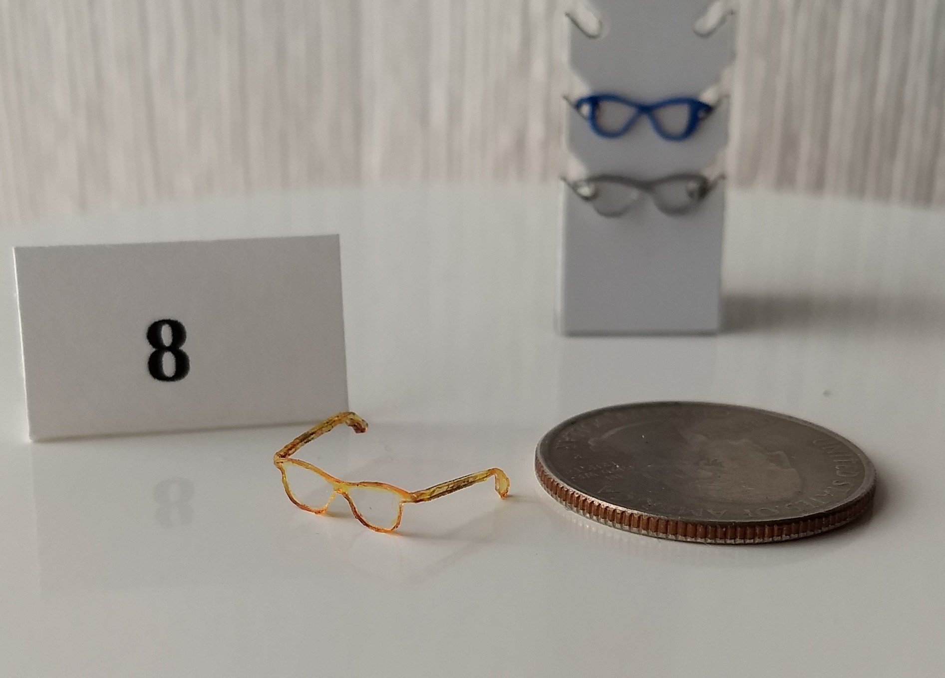 1:12 dollhouse miniature eyeglasses Regular eyeglasses Reading glasses in 12th scale REF #8