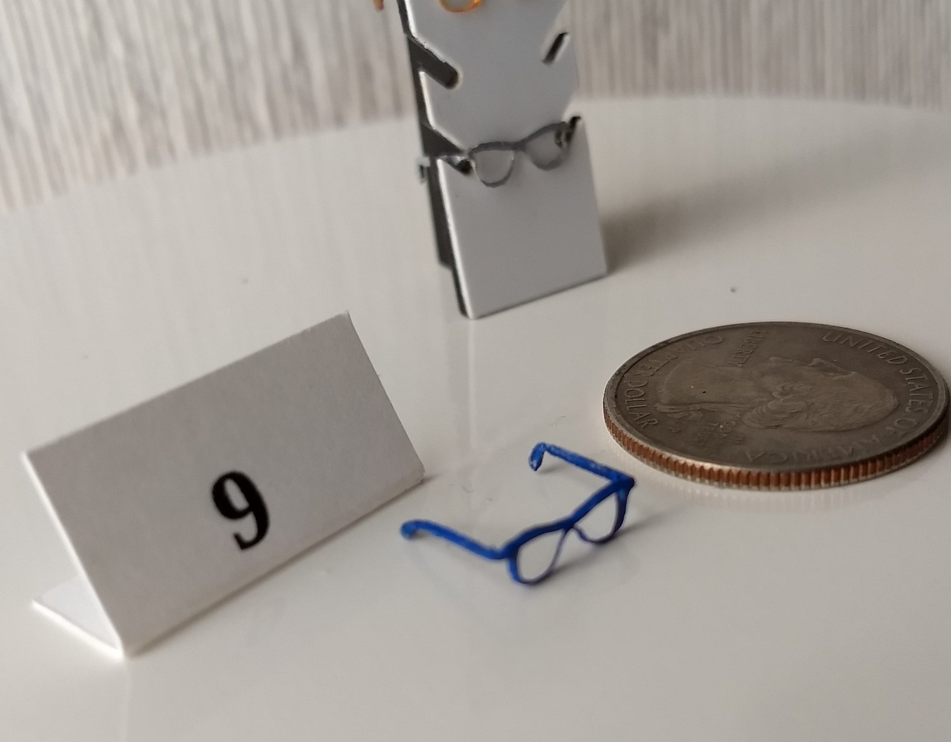 1:12 dollhouse miniature eyeglasses Regular eyeglasses Reading glasses in 12th scale REF #9